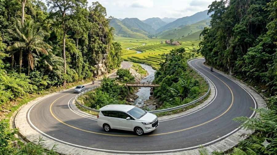 harga transportasi ke Air Terjun Tiu Teja