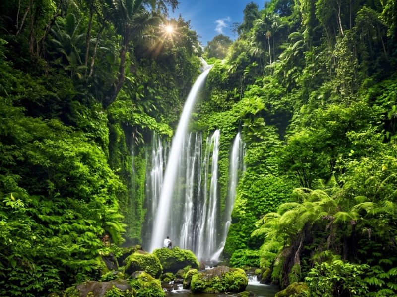 air terjun Tiu Kelep untuk keluarga