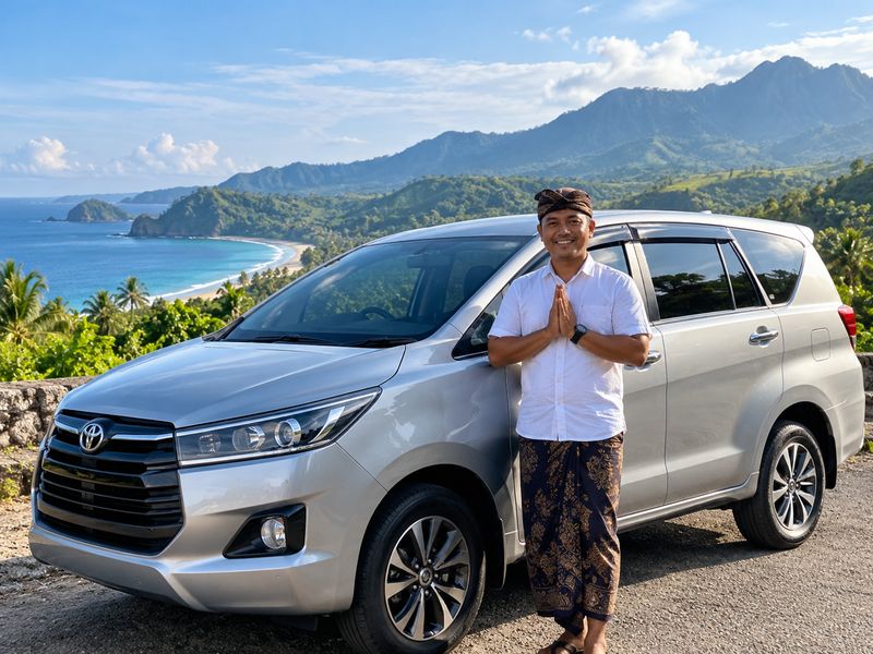 mobil dengan driver lokal untuk perjalanan wisata ke Lombok Utara