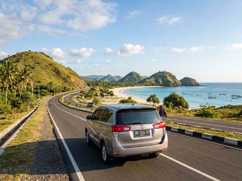perjalanan ke Pantai Seger untuk rombongan