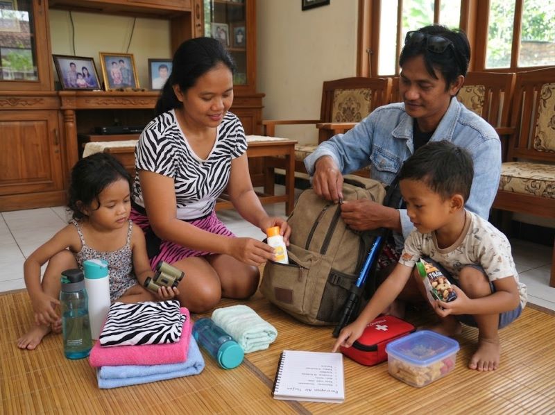 persiapan wisata dengan anak