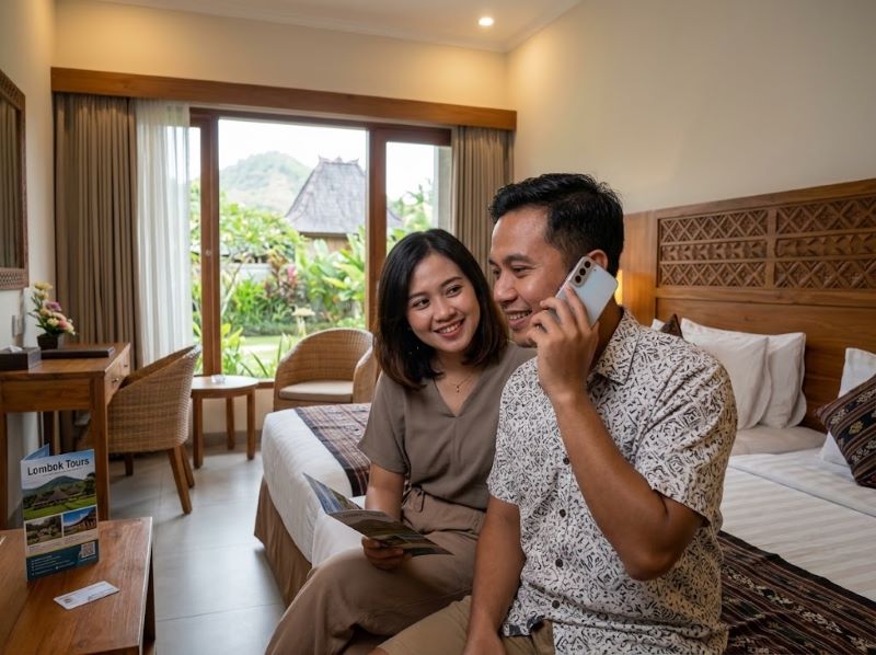wisatawan lokal memesan paket wisata Lombok