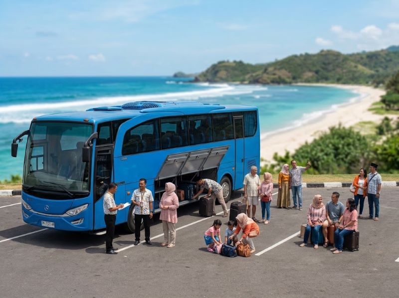 Pilihan bus pariwisata untuk liburan keluarga besar di Lombok