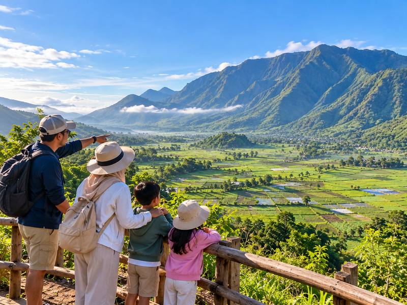 Wisata keluarga menikmati suasana pegunungan Sembalun Lombok