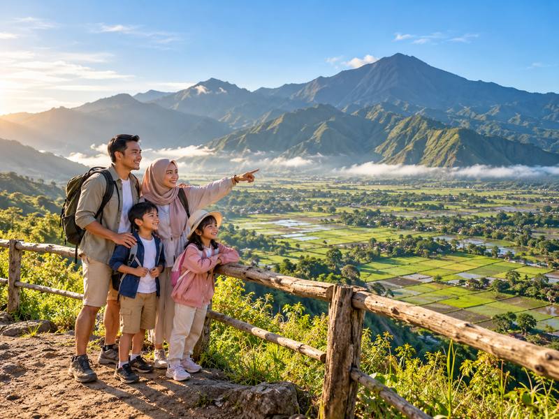 liburan keluarga menikmati kawasan Sembalun Lombok Timur