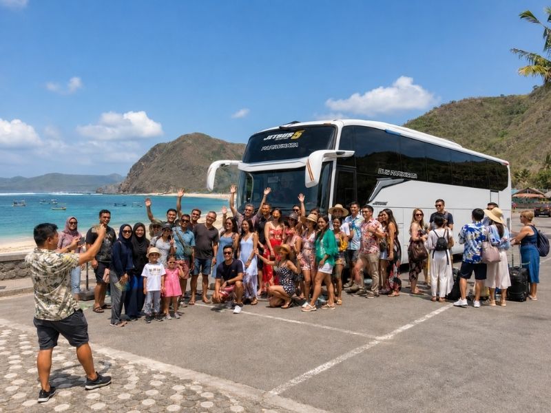 paket sewa bus besar lombok