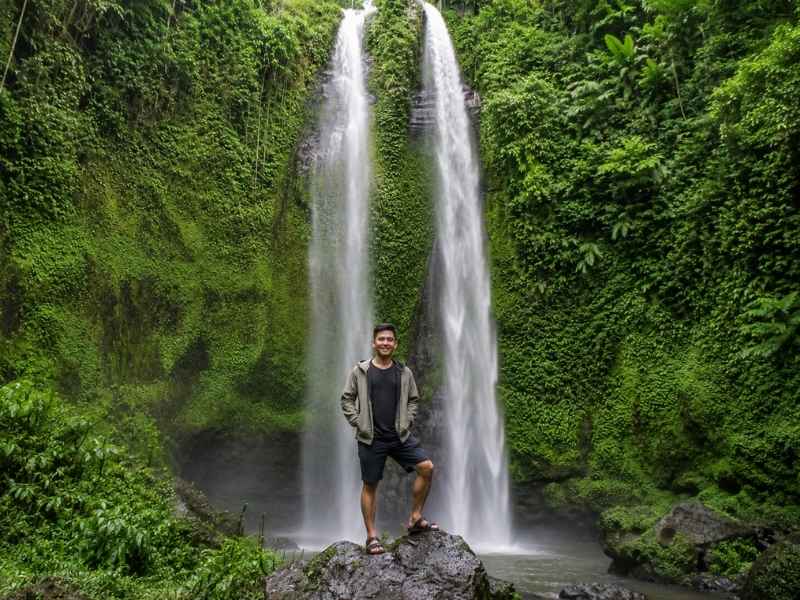 wisata air terjun tiu teja Lombok utara