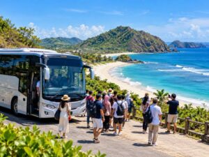 pantai Lombok yang mudah diakses bus