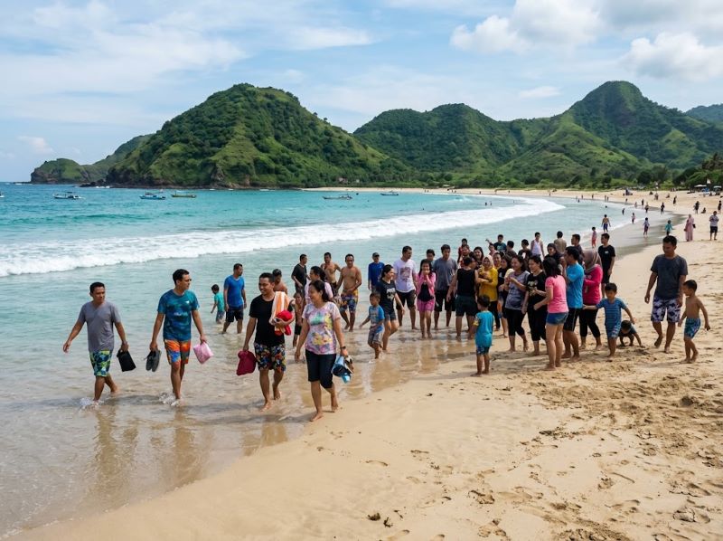 Pantai Selong Belanak untuk rombongan