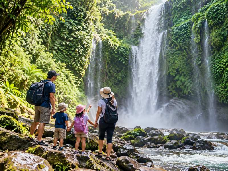 air terjun Tiu Kelep untuk anak
